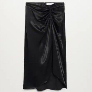Mango Black Draped Skirt